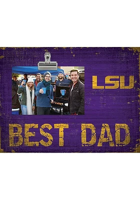 LSU Tigers Best Dad Clip Picture Frame - Purple