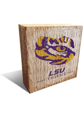 LSU Tigers Logo Block Sign - Purple