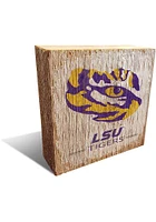 LSU Tigers Logo Block Sign - Purple