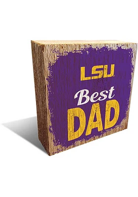 LSU Tigers Best Dad Block Sign - Purple