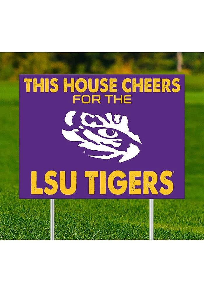 LSU Tigers This House Cheers For Yard Sign - Purple