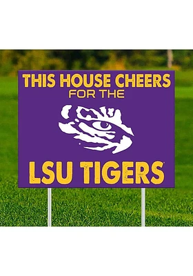LSU Tigers This House Cheers For Yard Sign - Purple