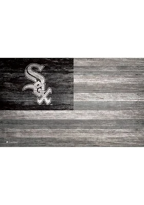 Chicago White Sox Distressed Flag 11x19 Sign - Black