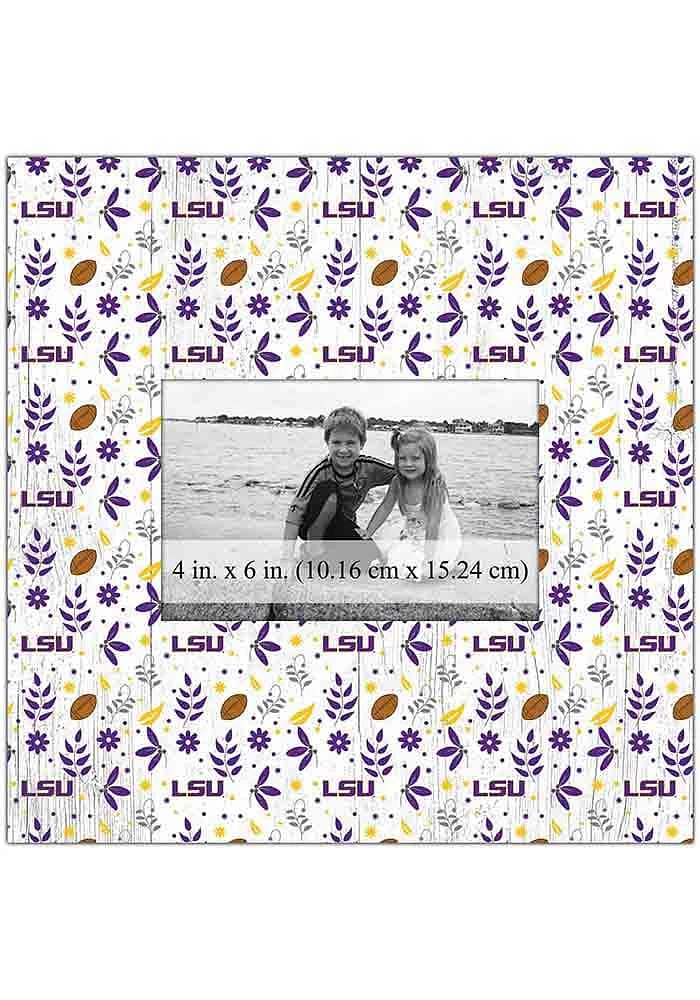 LSU Tigers Floral Pattern Picture Frame - Purple