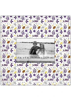 LSU Tigers Floral Pattern Picture Frame - Purple