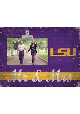 LSU Tigers Mr and Mrs Clip Picture Frame - Purple