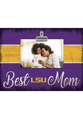 LSU Tigers Best Mom Clip Picture Frame - Purple