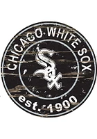 Chicago White Sox Established Date Circle 24 Inch Sign - Black