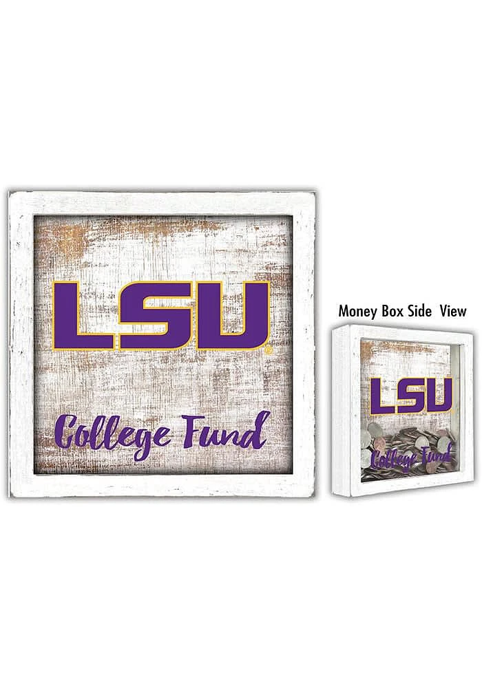LSU Tigers College Fund Box Sign - Purple
