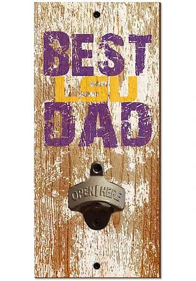 LSU Tigers Best Dad Bottle Opener Sign - Purple