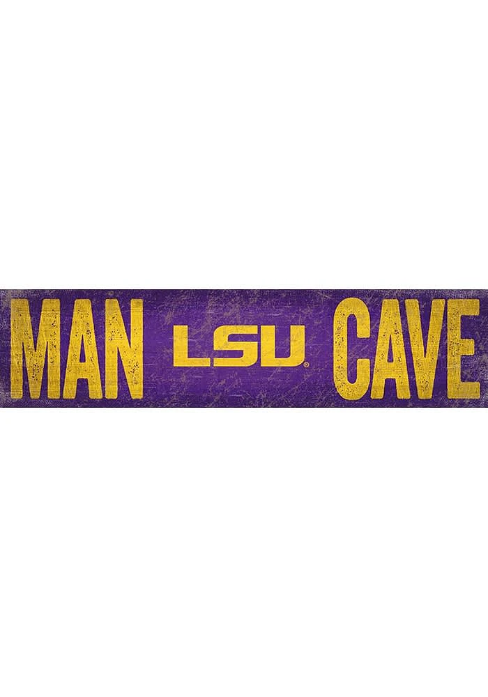 LSU Tigers Man Cave 6x24 Sign - Purple