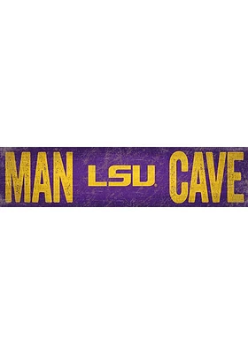 LSU Tigers Man Cave 6x24 Sign - Purple