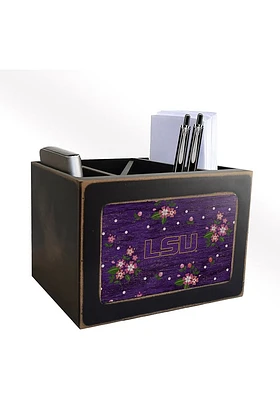 LSU Tigers Floral Desktop Organizer Desk Accessory