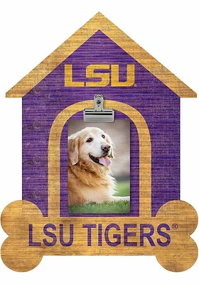 LSU Tigers Dog Bone House Clip Picture Frame - Purple