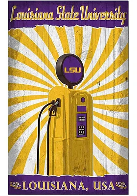 LSU Tigers Retro Pump Location Sign - Purple