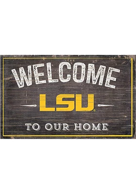 LSU Tigers Welcome to our Home Sign - Purple