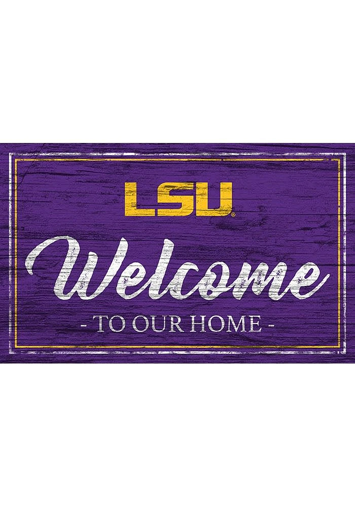 LSU Tigers Team Welcome 11x19 Sign - Purple