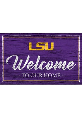LSU Tigers Team Welcome 11x19 Sign - Purple