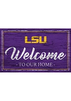 LSU Tigers Team Welcome 11x19 Sign - Purple