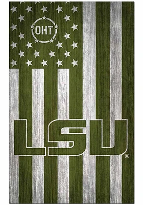 LSU Tigers 11x19 OHT Military Flag Sign - Purple