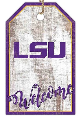 LSU Tigers Welcome Team Tag Sign - Purple