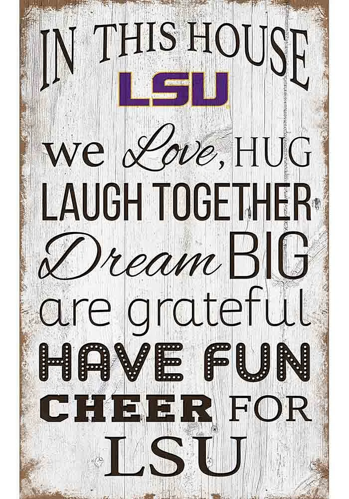 LSU Tigers In This House 11x19 Sign - Purple