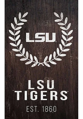 LSU Tigers Laurel Wreath Sign - Purple