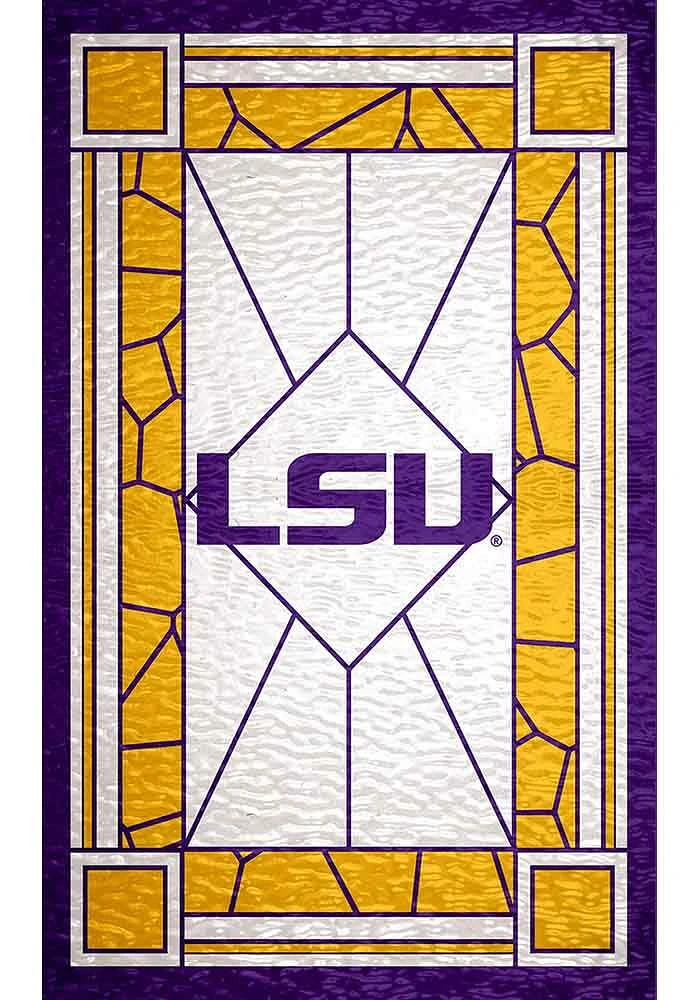 LSU Tigers Stained Glass Sign - Purple