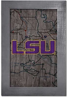 LSU Tigers City Map Sign - Purple