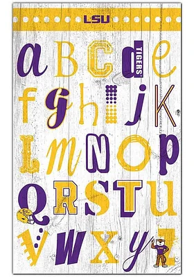 LSU Tigers Alphabet Sign - Purple