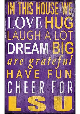LSU Tigers In This House Sign - Purple