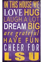 LSU Tigers In This House Sign - Purple
