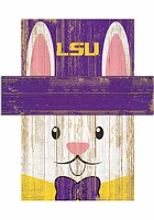 LSU Tigers Easter Bunny Head Sign - Purple