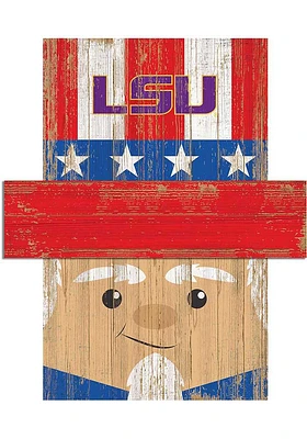 LSU Tigers Patriotic Head Sign - Purple