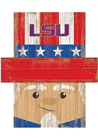 LSU Tigers Patriotic Head Sign - Purple