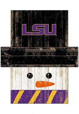 LSU Tigers Snowman Head Sign - Purple