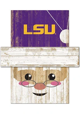 LSU Tigers Santa Head Sign - Purple