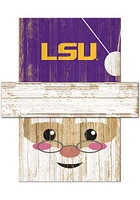 LSU Tigers Santa Head Sign - Purple