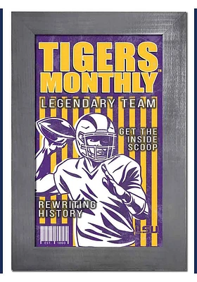 LSU Tigers 11x19 Framed Monthly Sign - Purple