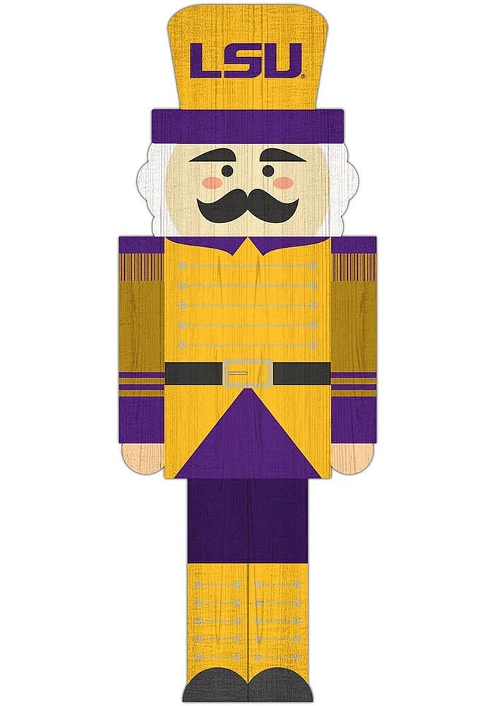 LSU Tigers 31 Inch Nutcracker Leaner Sign - Purple