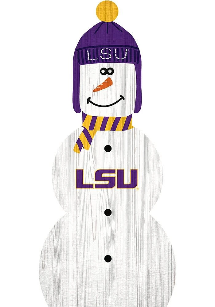 LSU Tigers Snowman Leaner Sign - Purple