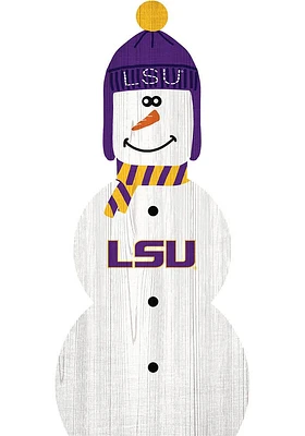 LSU Tigers Snowman Leaner Sign - Purple