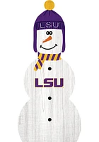 LSU Tigers Snowman Leaner Sign - Purple