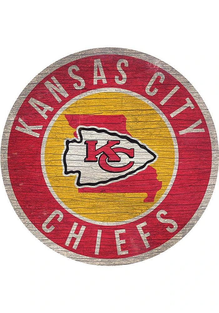 Kansas City Chiefs State Circle Sign Sign - Red