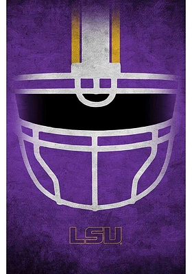 LSU Tigers Ghost Helmet 17x26 Sign - Purple