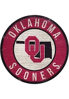 Oklahoma Sooners State Circle Sign Sign - Red