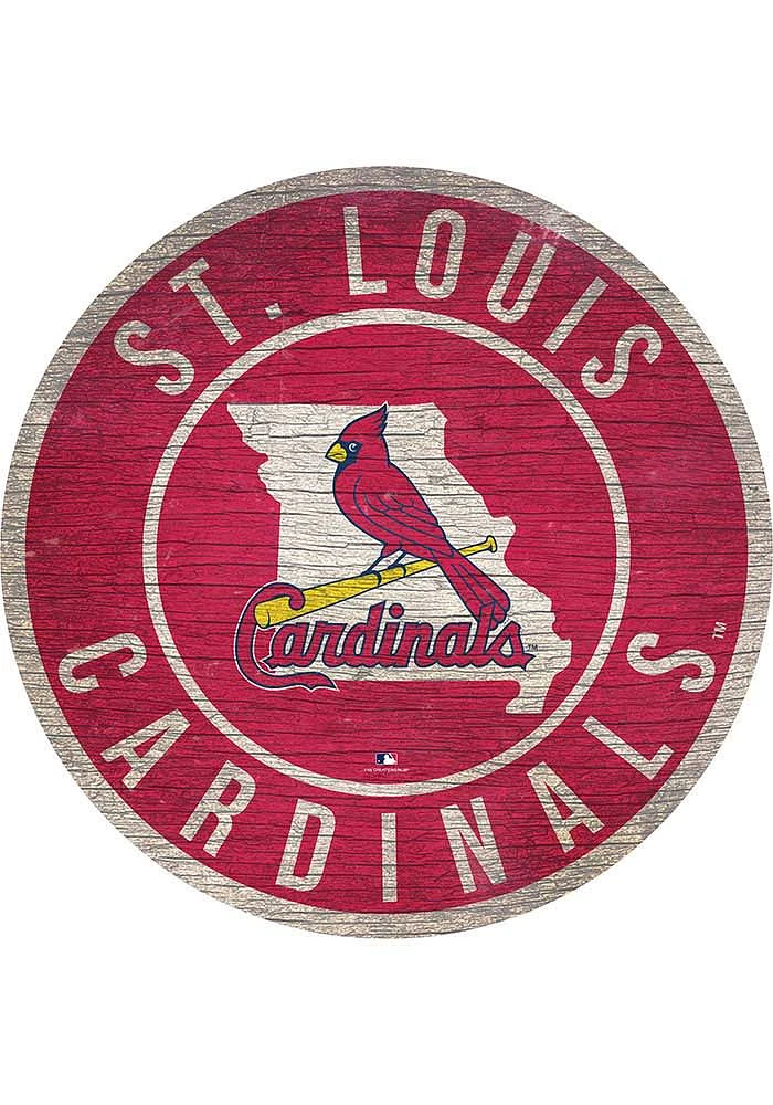 St Louis Cardinals State Circle Sign Sign - Red