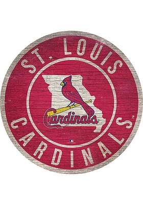 St Louis Cardinals State Circle Sign Sign - Red
