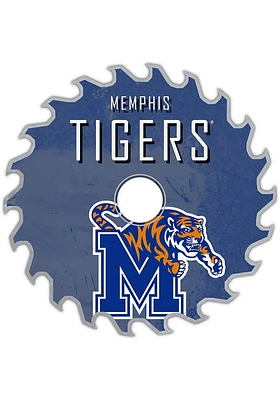 Memphis Tigers Rust Circular Saw Sign - Blue