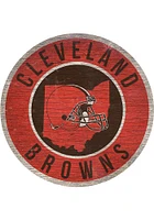 Cleveland Browns State Circle Sign - Brown
